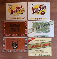 Lot of 6 Vintage Cigar Labels