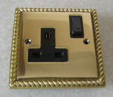 Georgian Style Brass  1 Gang