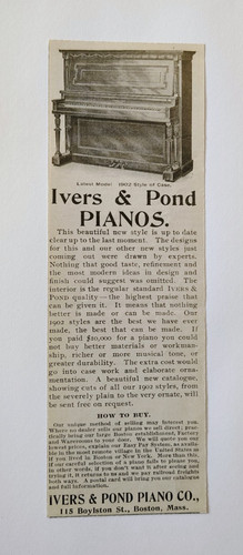 1901 ivers pond piano co - 1901,