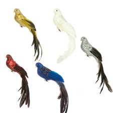 Sparkle Bird Long Tail Glitter Clip on - 5 Colours - 35cm - Floralsilk