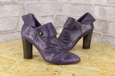 PURPLE LEATHER BLOCK HEEL