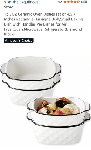 5oz ceramic baking dish 4 - 13.5oz,