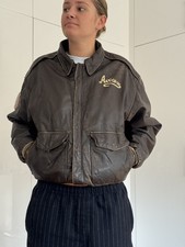 Rare AVIREX Brown Leather Jacket Men's
