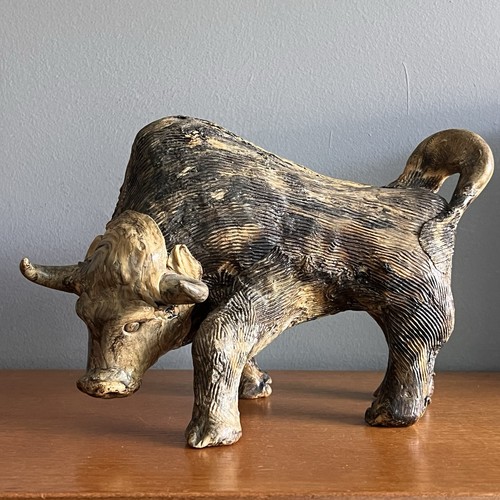 Vintage bull sculpture - bull,