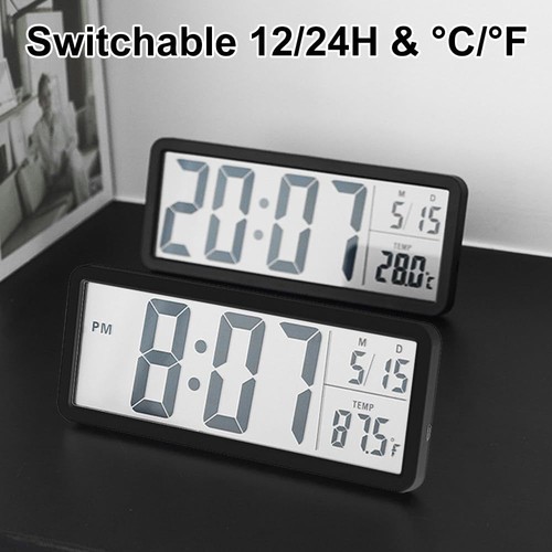 Lcd digital wall clock - 8''lcd,