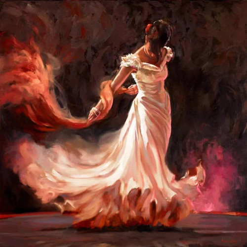 Flamenco dancer white - flamenco, mark