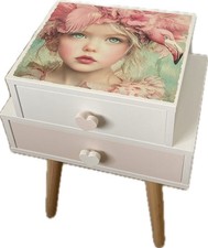 1 x Decoupaged Bedside Table