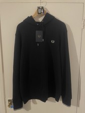 Fred Perry Tipped Hoodie Dark Navy Blue Extra Large Brand New With Tags
