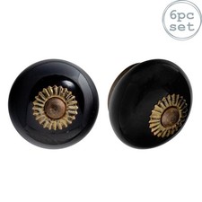 6x Round Ceramic Cabinet Knobs