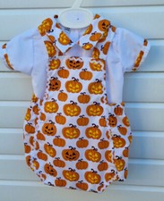 DREAM 0-6 years BABY BOYS PUMPKINS  traditional romany shirt and romper  set