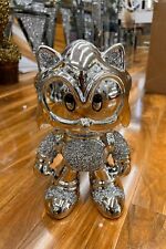 XL Crushed Diamond Silver SONIC Ceramic Ornament Bling Sparkly Shelf Sitter 35cm