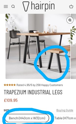 Hairpin leg company trapezium - leg,