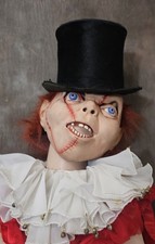 Vintage Life Size Chucky Latex Rubber Halloween, Horror Mask with Axe