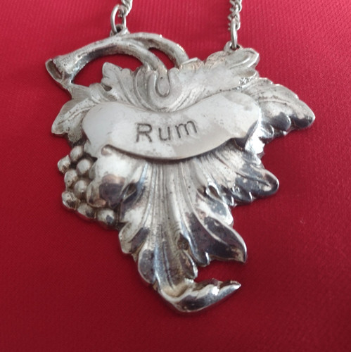 Vintage decanter label rum - label,