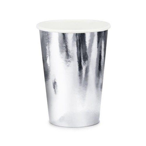 Silver paper cups pack - cups, 6