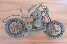 Rare Unique Vintage Handmade Wire Motorbike Motorcycle Ornament Toy Antique 