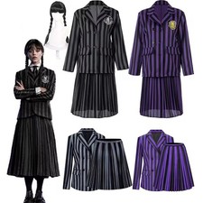 Wednesday Addams Nevermore Academy Costume for Kids Adults Cosplay 2 Color UK