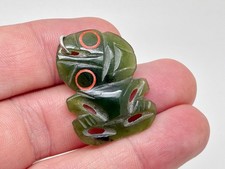 Antique Vintage Sterling Silver Nephrite Jade Hei Tiki Maori NZ Amulet Pendant