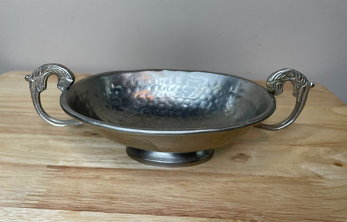 Vintage pewter footed bowl - pewter,