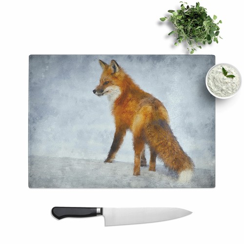 Red fox winter glass - in,