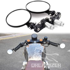 Motorcycle 7/8'' Bar End Rearview Mirrors Foldable For Cafe Racer Bobber Chopper