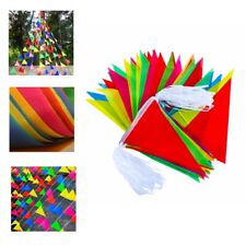 50M 100 Flags Multi Coloured Bunting Fabric Banner Pennant Party Indoor Outdoor