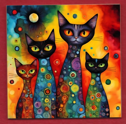 Psychedelic cats decorative - psychedelic,