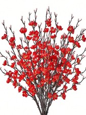 4pcs Artificial Flowers Plum