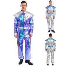 Mens Jumpsuit Festival Cosplay Hip Hop Costumes 70s 80s Bodysuit Space Suit Jazz