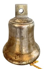 Superb Antique Heavy Solid Bronze Large  Ships Bell 8 Inches Diameter