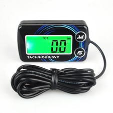 Digital LCD Engine Hour Meter Inductive Tachometer Gauge For Car Boat Motorcycle