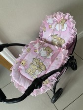 Small Dolls Pink Teddy Pram