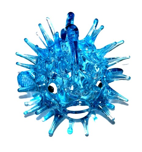 Hand blown glass light blue - hand,