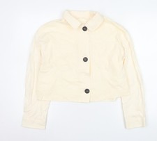 Zara Women Ivory Cropped Linen