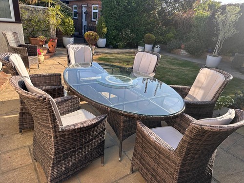 Garden dining set oval - garden, &