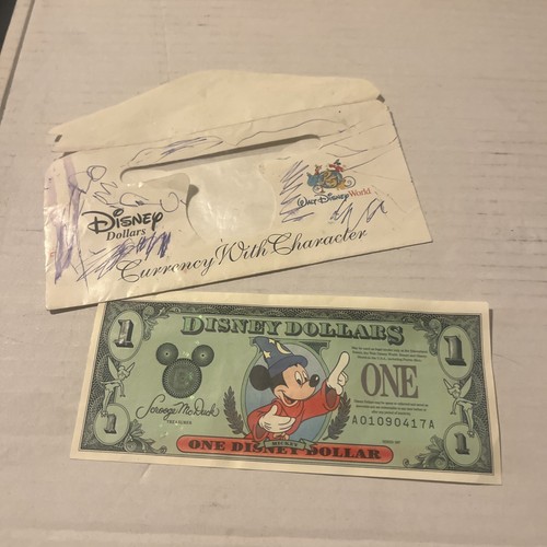 1987 disney dollar bill - disney,