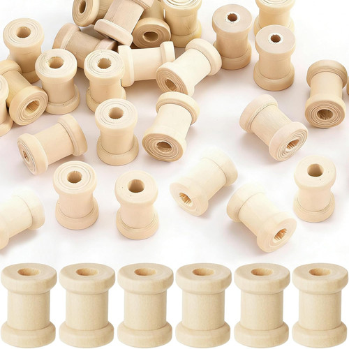 25pcs wooden spools crafts - wooden,