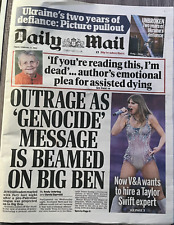 Daily Mail newspaper February 23rd 2024 TAYLOR SWIFT  front plus Ukraine