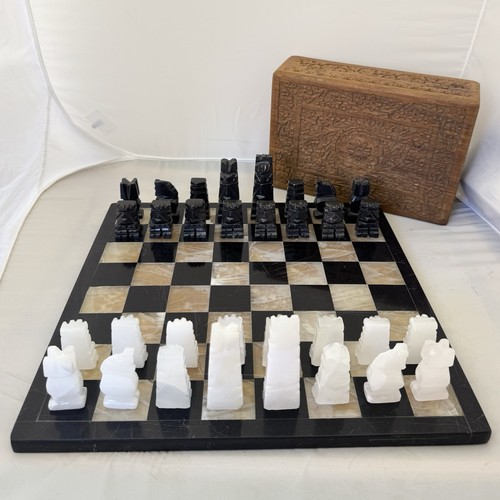 Vintage onyx stone chess - onyx,