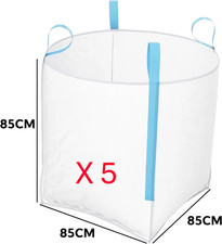 Builders Bag One Tonne FIBC Dumpy Bags 1 Ton Bulk Jumbo 5PK