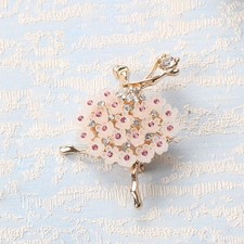 Ballerina Pink Brooch Elegant