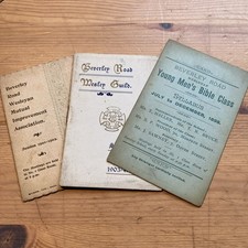 Early 20th c. Beverley Road Wesleyan Church, Hull Leaflets x3