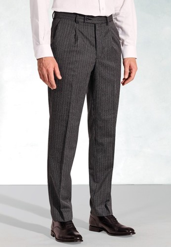 Grey and black pleated - and, striped