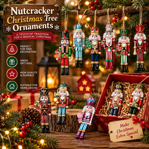 12x wooden nutcracker soldier - 12x,
