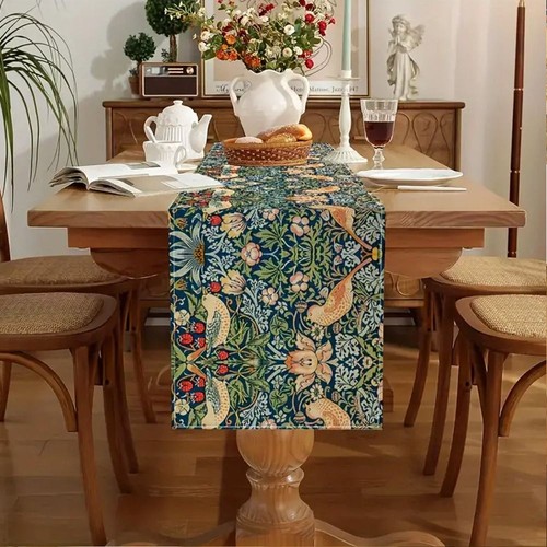 Vintage flowers linen table - vintage,