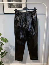 Topshop PVC peg leg trousers