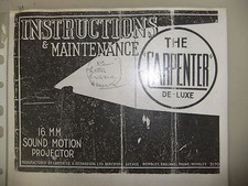 Instructions cine projector