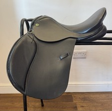 15” Silhouette Medium Fit Black English Leather Pony Saddle NEW