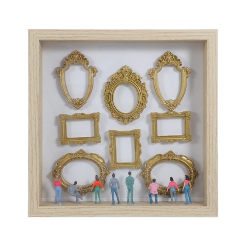 Museum silhouette box display - museum,