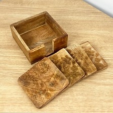 Rustic Wooden Coasters Set of